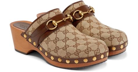 brown gucci mules